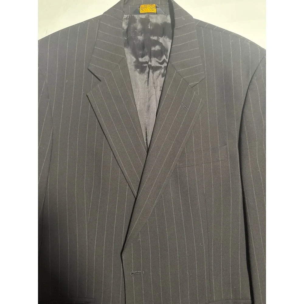 Brooks Brothers Blazer Men 43R Charcoal Grey Excellent Pinstripe Brooksease Wool